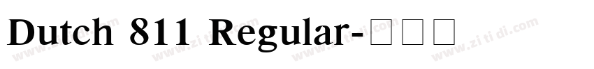 Dutch 811 Regular字体转换